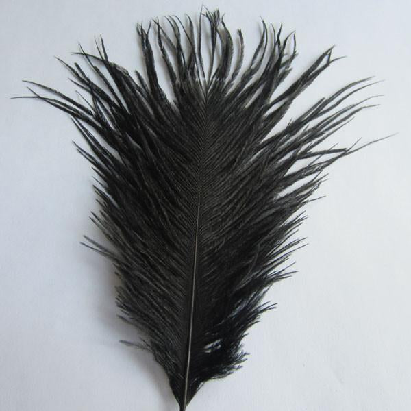 Ostrich Feather Decorative Centerpiece, 15-Inch, 1-Piece, Black