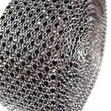 Two Tone Rhinestone Diamond Mesh Wrap Ribbon, 2-1/2-Inch, 10 Yards