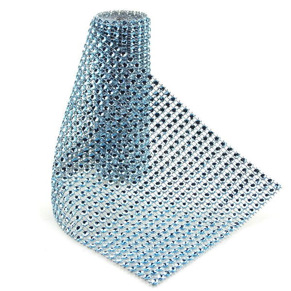 Rhinestone Mesh Wrap Roll, 4-3/4-Inch, 1-Yard, Light Blue