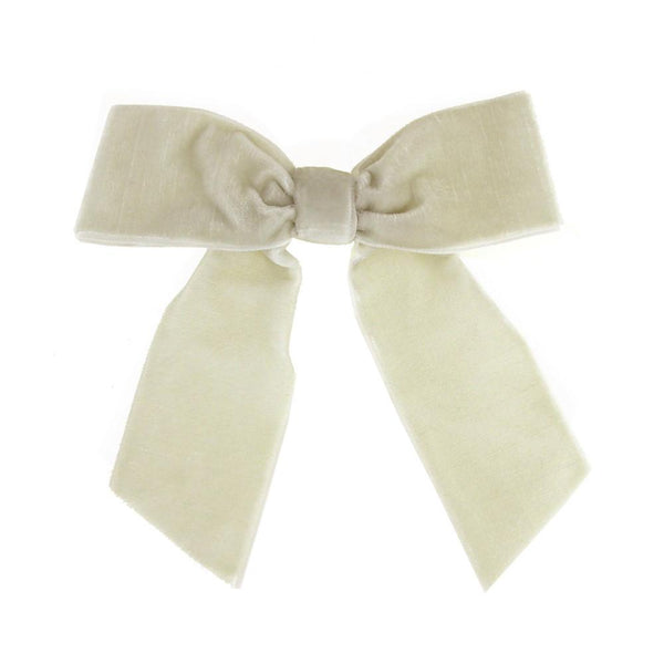 Pre-tied Velvet Bows, 4-1/2-Inch, 12-Piece, Ivory