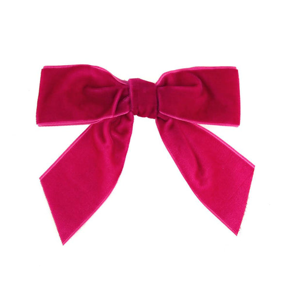 Pre-tied Velvet Bows, 4-1/2-Inch, 12-Piece, Hot Pink