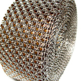 Two Tone Rhinestone Diamond Mesh Wrap Ribbon, 2-1/2-Inch, 10 Yards