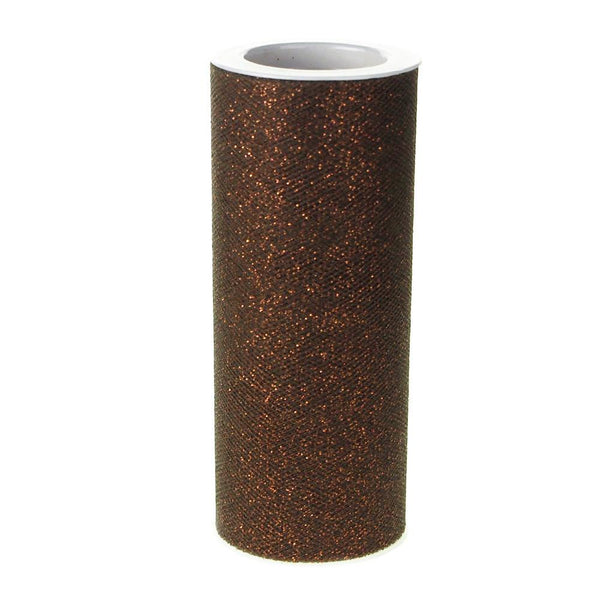 Glitter Tulle Spool Roll, 6-Inch, 10 Yards, Brown