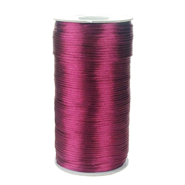 Satin Rattail Cord Chinese Knot, 1/16-Inch, 200 Yards, Wine