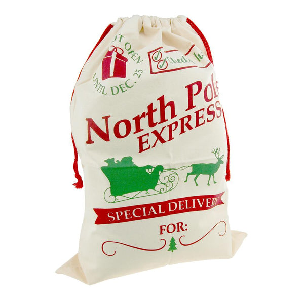 Christmas North Pole Express Special Delivery Santa Sack, Ivory, 27-Inch x 19-Inch