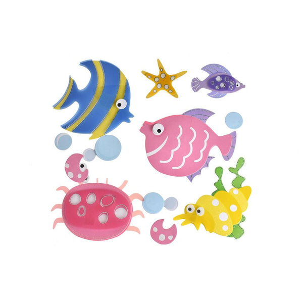 Under The Sea 3D Glitter Pop-Up Wall Art Stickers, 12-Piece