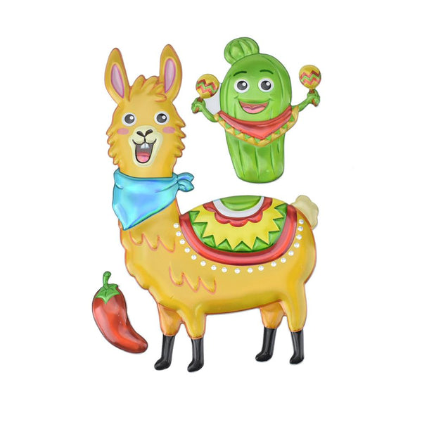 Llama Puffy 3D Pop-Up Wall Art Stickers, 3-Piece