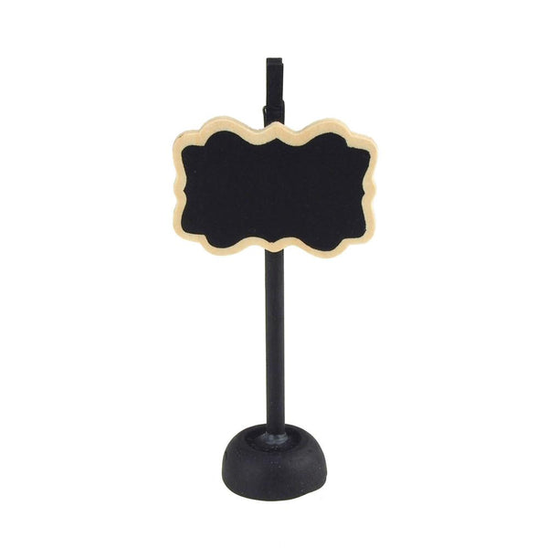 Chalkboard Wooden Card Holder, Bracket w/ Border, 4-1/2-Inch, Black