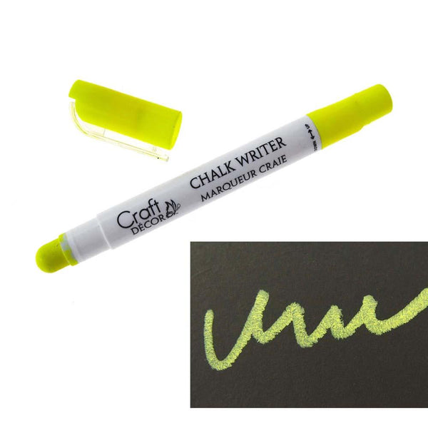 Erasable Chalk Writer, Broad Point, 5-Inch, Neon Yellow