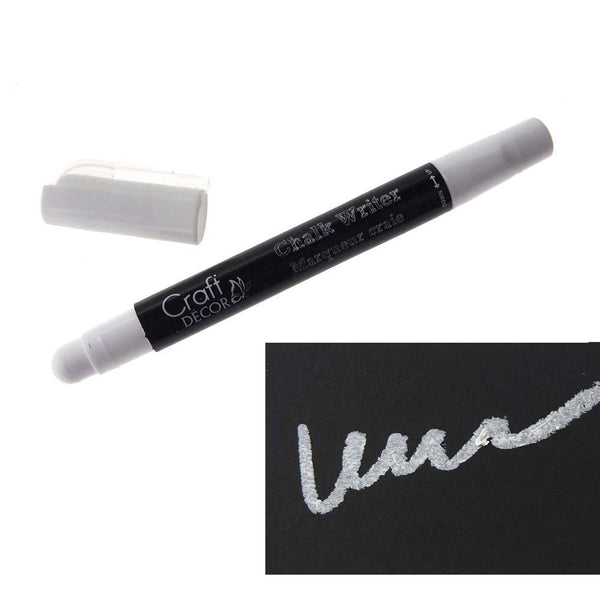 Erasable Chalk Writer, Broad Point, 5-Inch, White