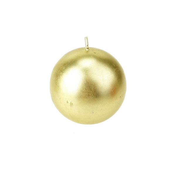 Mega Round Ball Unscented Candle, 3-Inch, Gold