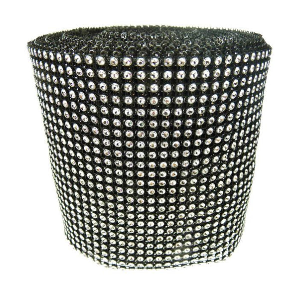 Rhinestone Diamond Wrap Ribbon, 4-3/4-Inch, 10 Yards, Black