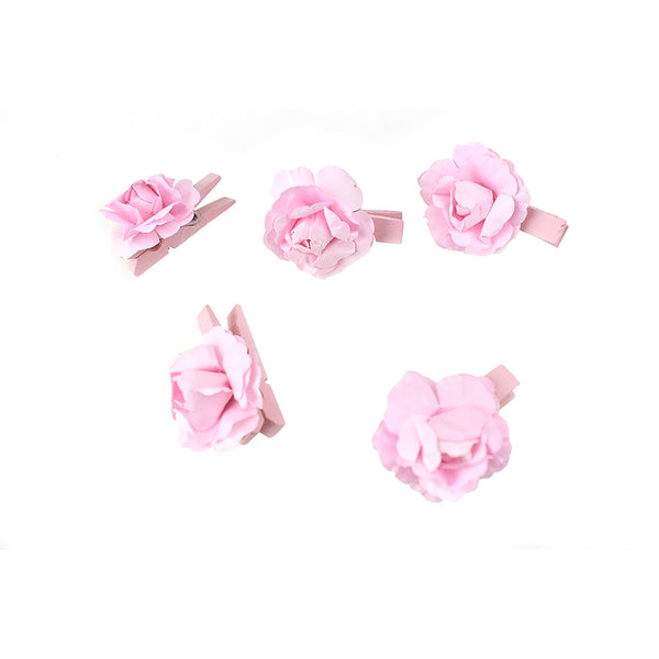 Paper Flower Baby Shower Wooden Clothespins Favors, 1-1/2-Inch, 5-Count, Pink