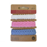 Assorted Cotton Lace Trim, 1-Yard, 3-Piece