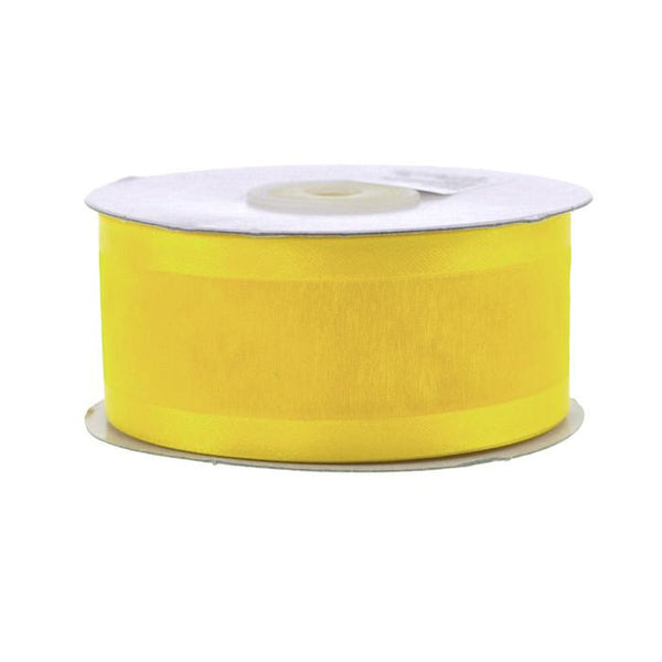 Satin-edge Sheer Organza Ribbon, 1-1/2-inch, 25-yard, Canary Yellow