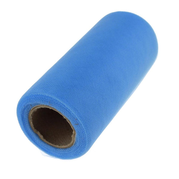 Premium American Tulle Spool Roll, Made in the USA, 6-Inch, 25 Yards, Caribbean Blue