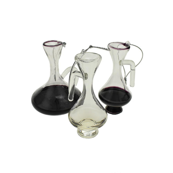 Glass Wine Decanter Ornaments, 3-Piece