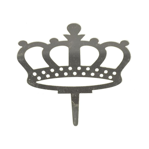 Crown Mirrored Acrylic Cake Topper, 4-1/2-Inch, Silver