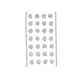 Pearlescent Rhinestone Rose Stickers, 1/2-Inch, 30-Piece