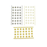 Pearlescent Rhinestone Rose Stickers, 1/2-Inch, 30-Piece