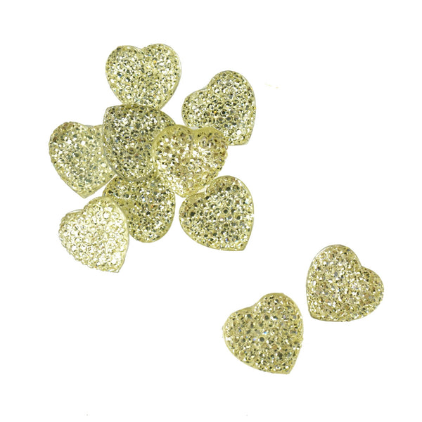 Heart Adhesive Diamond Cluster Gems, 11/16-Inch, 10-Count