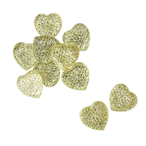 Heart Adhesive Diamond Cluster Gems, 3/4-Inch, 10-Count