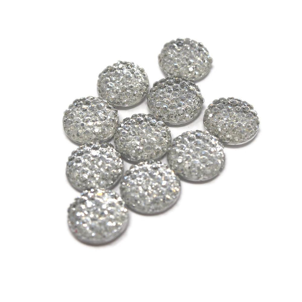 Round Self Adhesive Diamond Cluster Gems, Silver, 12mm, 10-Count