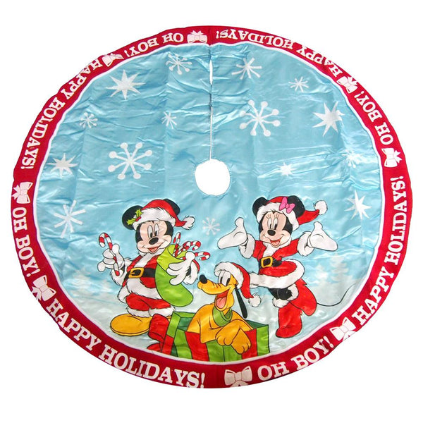 Mickey and Minnie Disney Christmas Tree Skirt, Red/Blue, 48-Inch