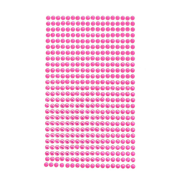 Round Adhesive Diamond Gem Stickers, 4mm, Fuchsia