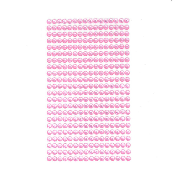 Round Adhesive Diamond Gem Stickers, 5mm, Pink