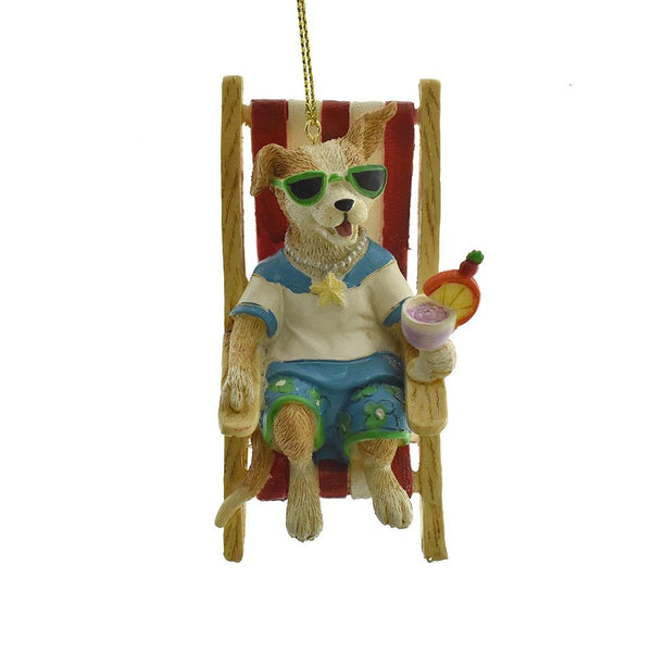 Sailor Dog Beach Chair Christmas Ornament, 3-1/2-Inch