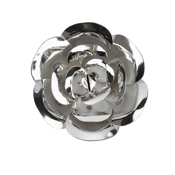 Paper Ranunculus Wall Flower, 7-3/4-Inch, Silver