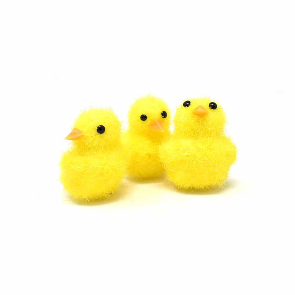 Fuzzy Mini Chick, Yellow, 1-1/2-Inch, 3-Piece