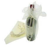 Organza Wine Bottle Wrap with Cord Tassel, 6-Count, 28-Inch