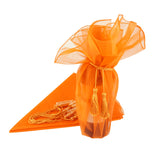 Organza Wine Bottle Wrap with Cord Tassel, 6-Count, 28-Inch, Orange