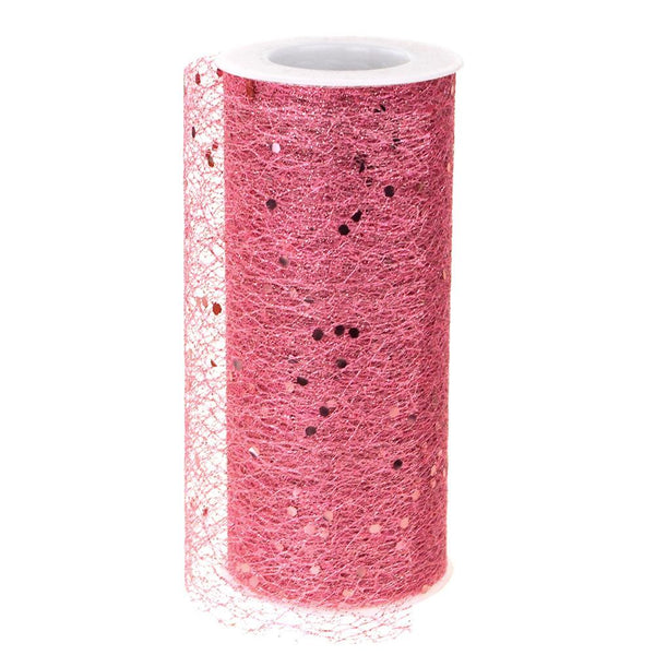 Glitter Confetti Mesh Roll, 6-Inch, 10-Yard, Blush