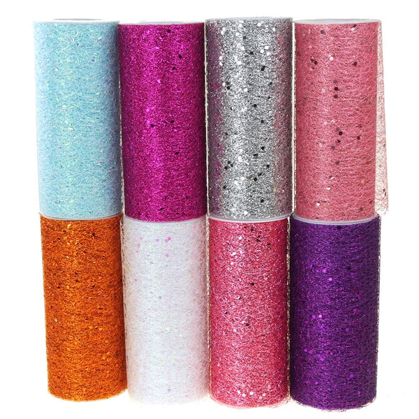 Glitter Confetti Mesh Roll, 6-Inch, 10-Yard