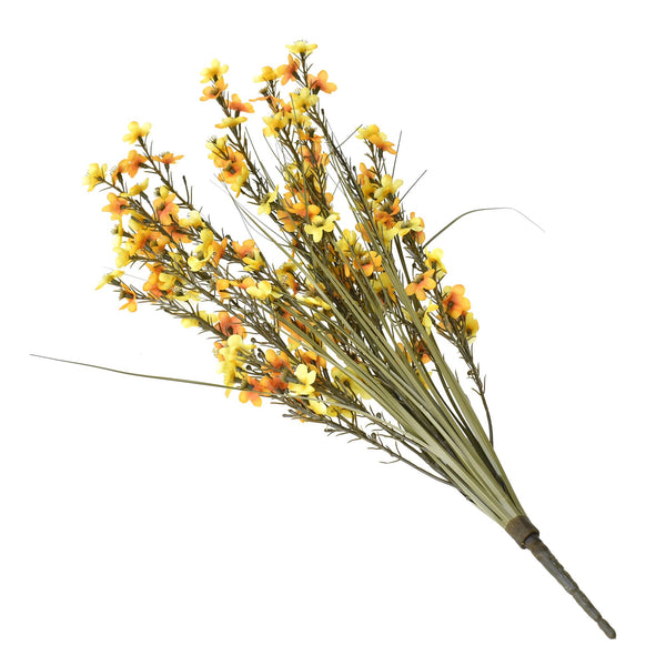 Artificial Waxflower Spray, Yellow, 25-Inch