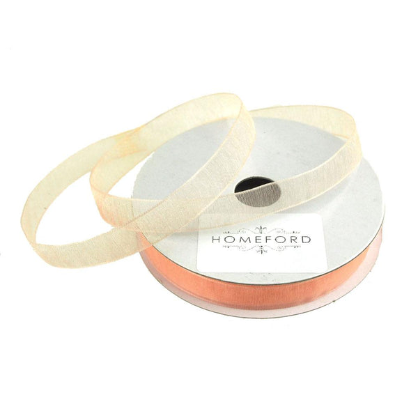 Sheer Organza Ribbon, 3/8-inch, 25-yard, Light Peach