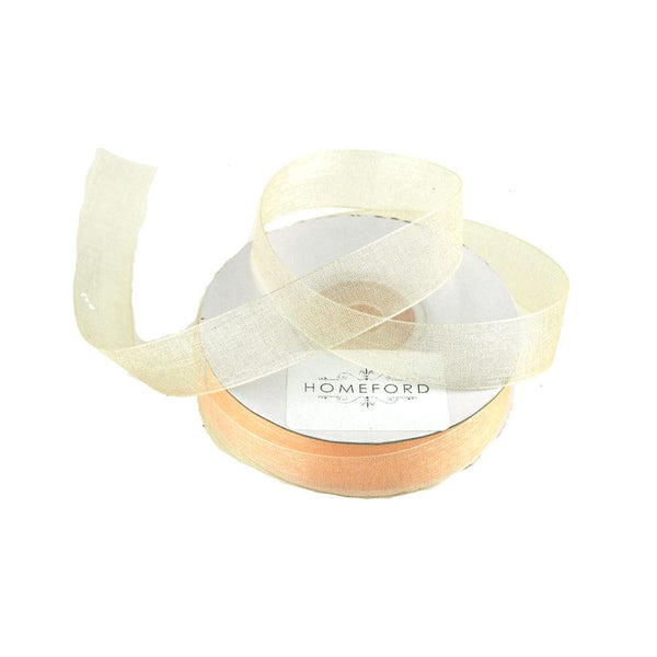 Sheer Organza Ribbon, 5/8-inch, 25-yard, Light Peach