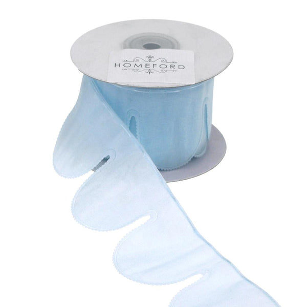 Flower Pouch Pull Bow Organza Ribbon, 2-Inch, 10 Yards, Light Blue