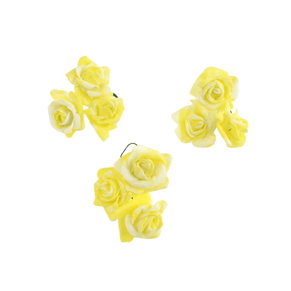 Foam Flowers with Twist Ties, 1-Inch, 9-Count, Yellow