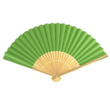 Paper Folding Hand Fan w/ Wooden Handle, 8-Inch