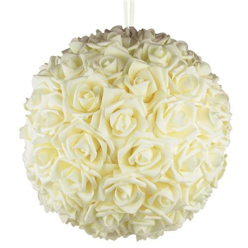 Soft Touch Flower Kissing Balls Wedding Centerpiece, 14-inch