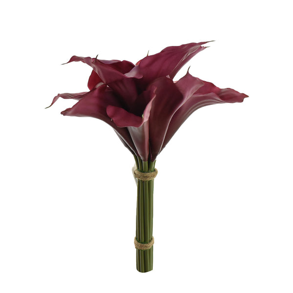 Artificial Calla Lily Spray Bundle, Wine, 11-Inch