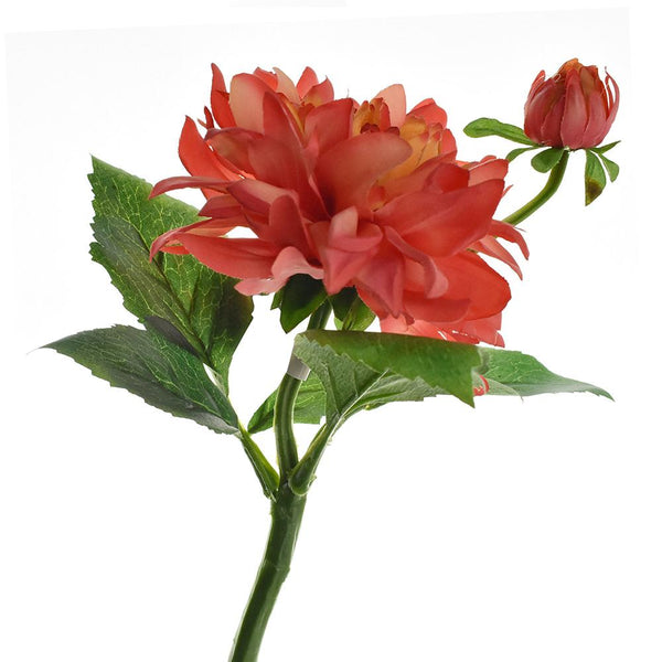 Artificial Dahlia Spray, Watermelon, 13-Inch