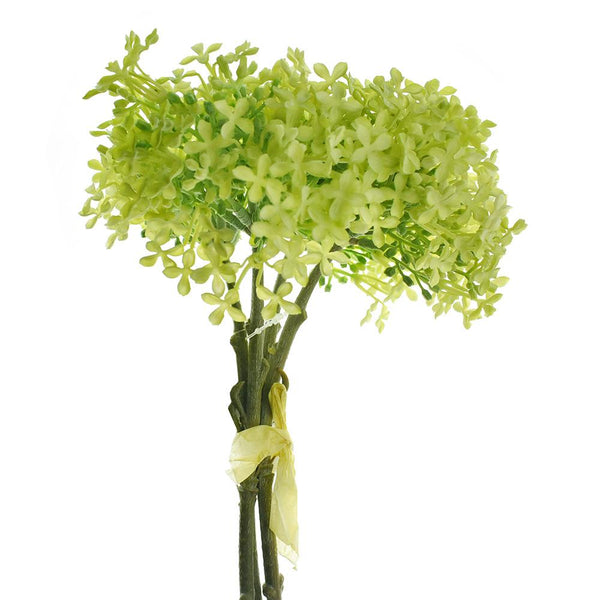 Artificial Snowball Bush Spray, Light Green, 12-Inch