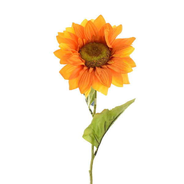 Artificial Sunflower Spray, Orange, 24-Inch