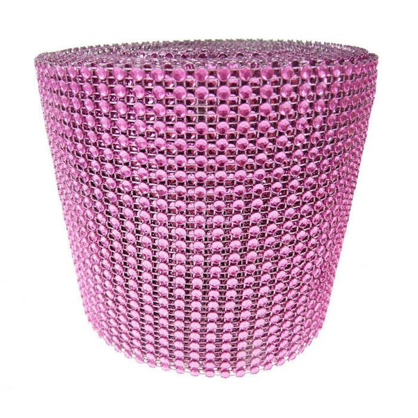 Rhinestone Diamond Wrap Ribbon, 4-3/4-Inch, 10 Yards, Fuchsia