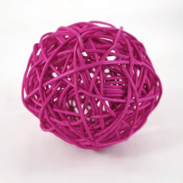 Rattan Twig Wicker Balls Vase Filler, 2-1/2-inch, 6-Piece, Fuchsia